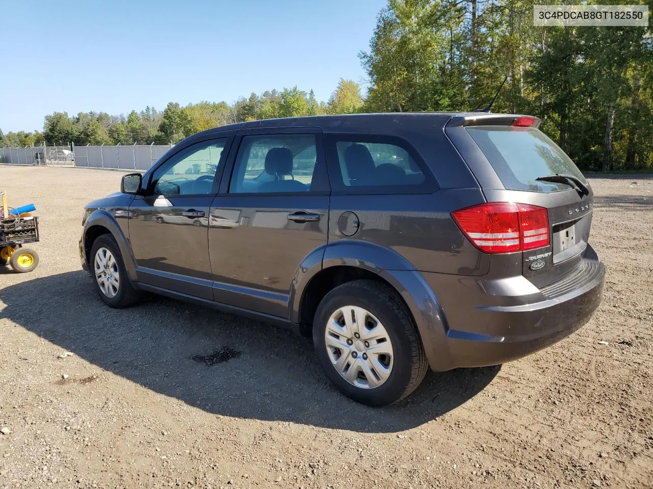 2016 Dodge Journey Se VIN: 3C4PDCAB8GT182550 Lot: 69697544