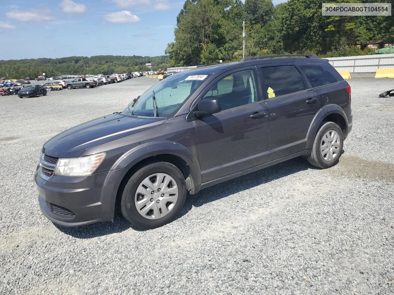 2016 Dodge Journey Se VIN: 3C4PDCAB0GT104554 Lot: 70412854