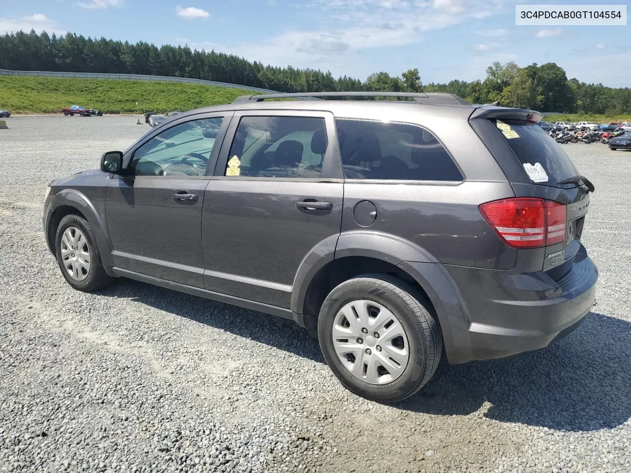 2016 Dodge Journey Se VIN: 3C4PDCAB0GT104554 Lot: 70412854