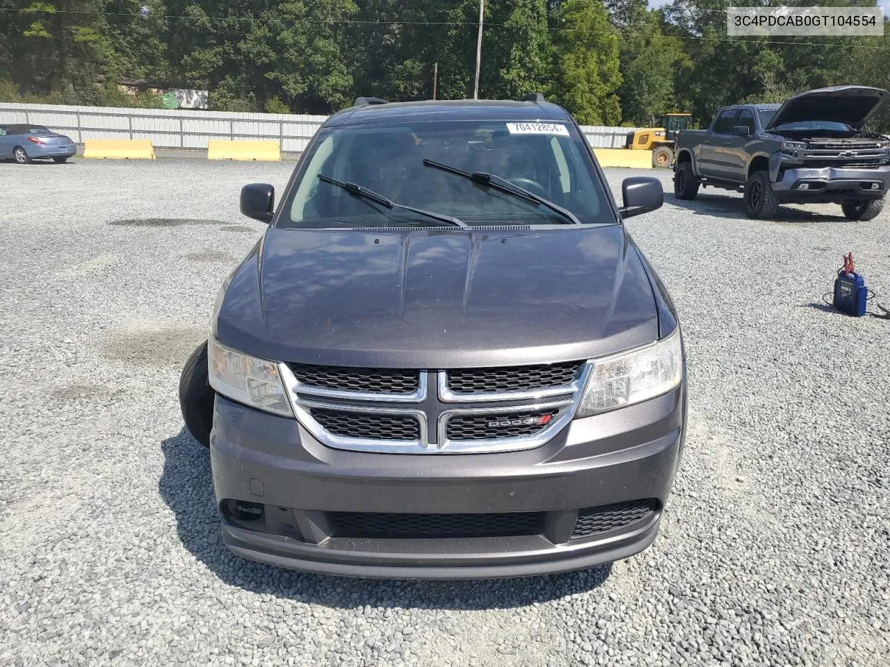 2016 Dodge Journey Se VIN: 3C4PDCAB0GT104554 Lot: 70412854