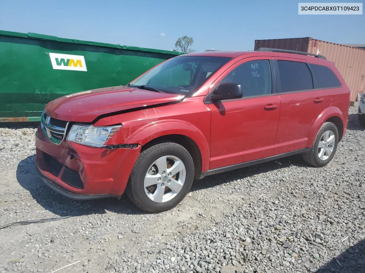 2016 Dodge Journey Se VIN: 3C4PDCABXGT109423 Lot: 71244204