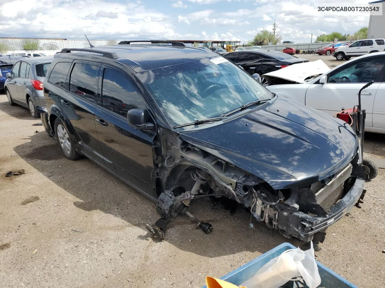 2016 Dodge Journey Se VIN: 3C4PDCAB0GT230543 Lot: 71314144