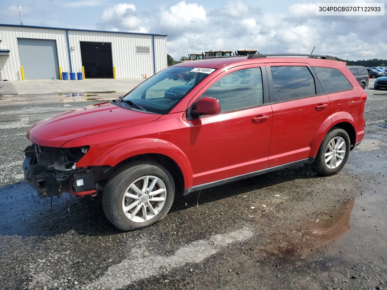 2016 Dodge Journey Sxt VIN: 3C4PDCBG7GT122933 Lot: 71624004