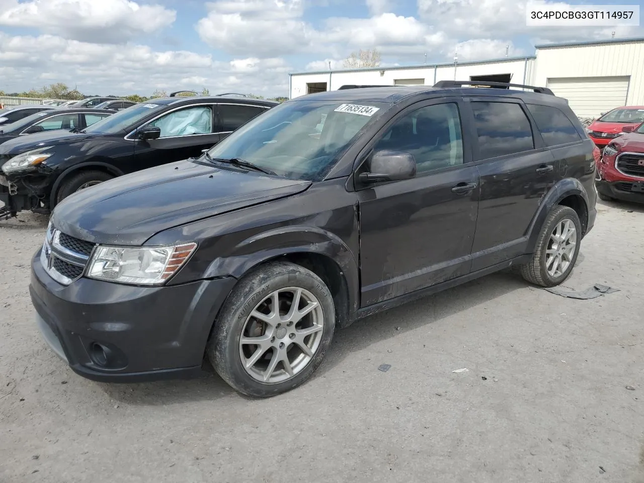 2016 Dodge Journey Sxt VIN: 3C4PDCBG3GT114957 Lot: 71635134