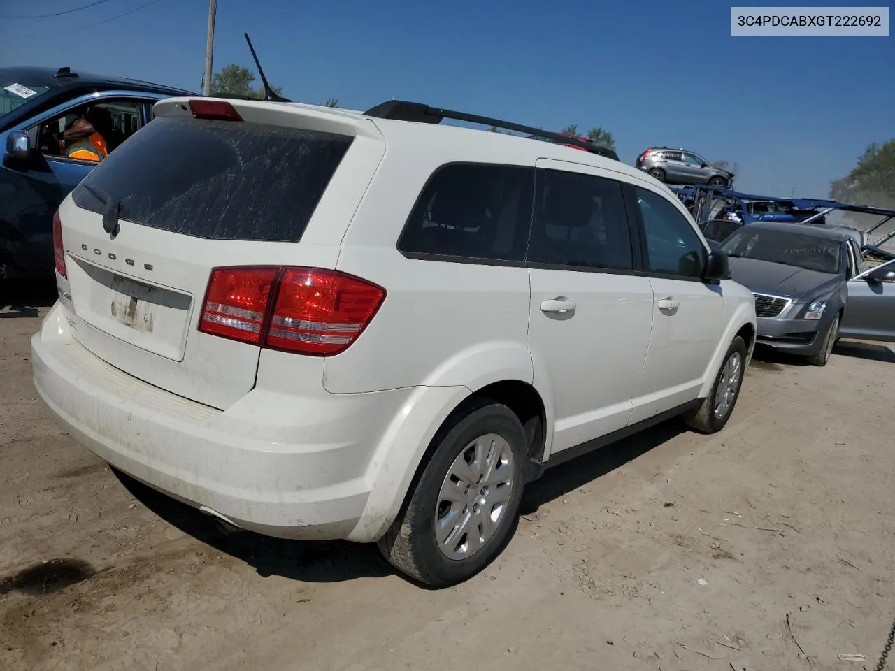 2016 Dodge Journey Se VIN: 3C4PDCABXGT222692 Lot: 71785134