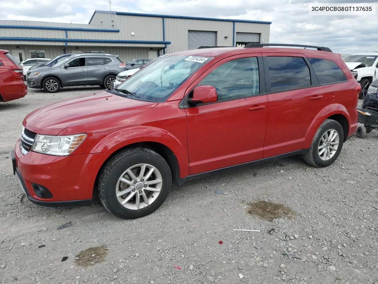 2016 Dodge Journey Sxt VIN: 3C4PDCBG8GT137635 Lot: 72034264