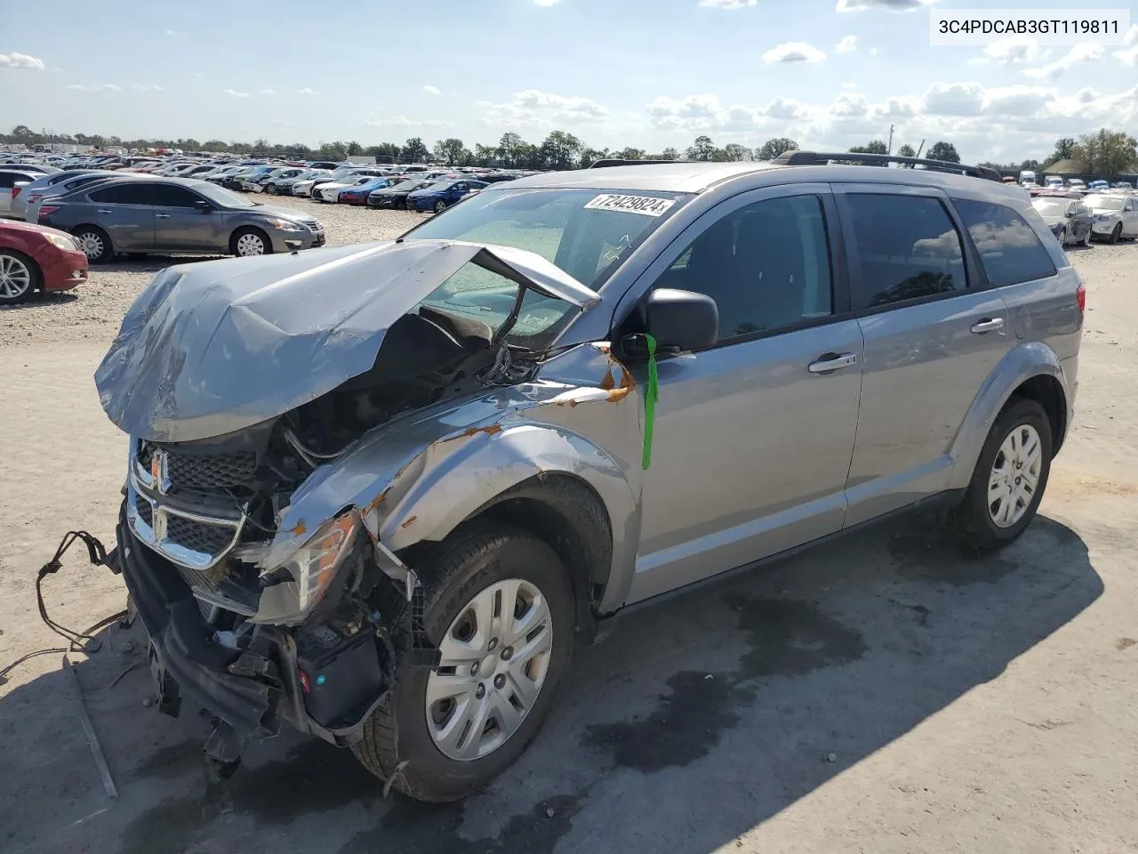 2016 Dodge Journey Se VIN: 3C4PDCAB3GT119811 Lot: 72429824