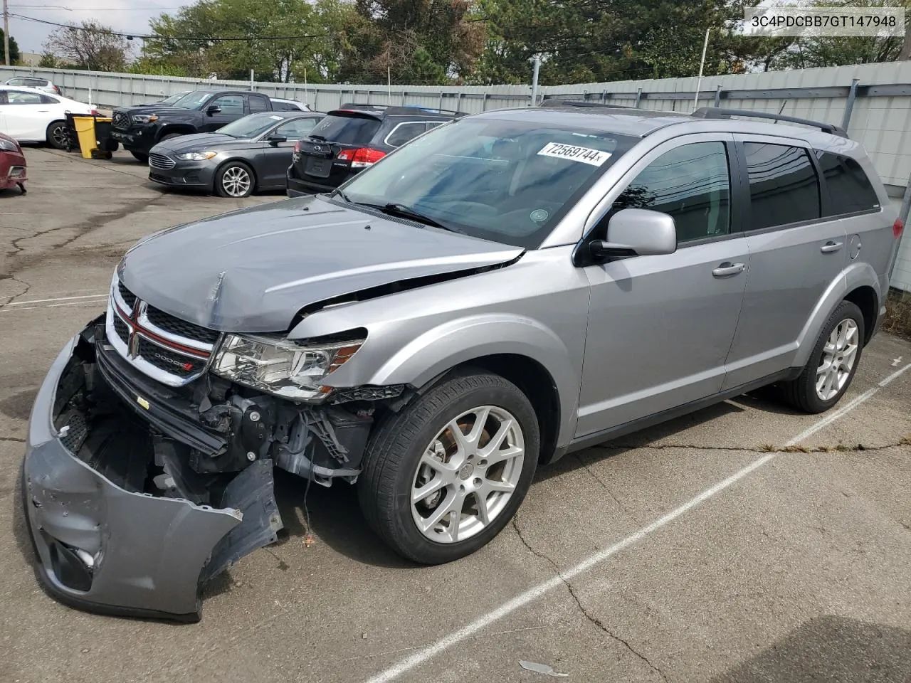 2016 Dodge Journey Sxt VIN: 3C4PDCBB7GT147948 Lot: 72569744