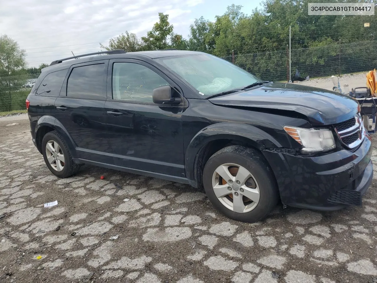 2016 Dodge Journey Se VIN: 3C4PDCAB1GT104417 Lot: 72927204