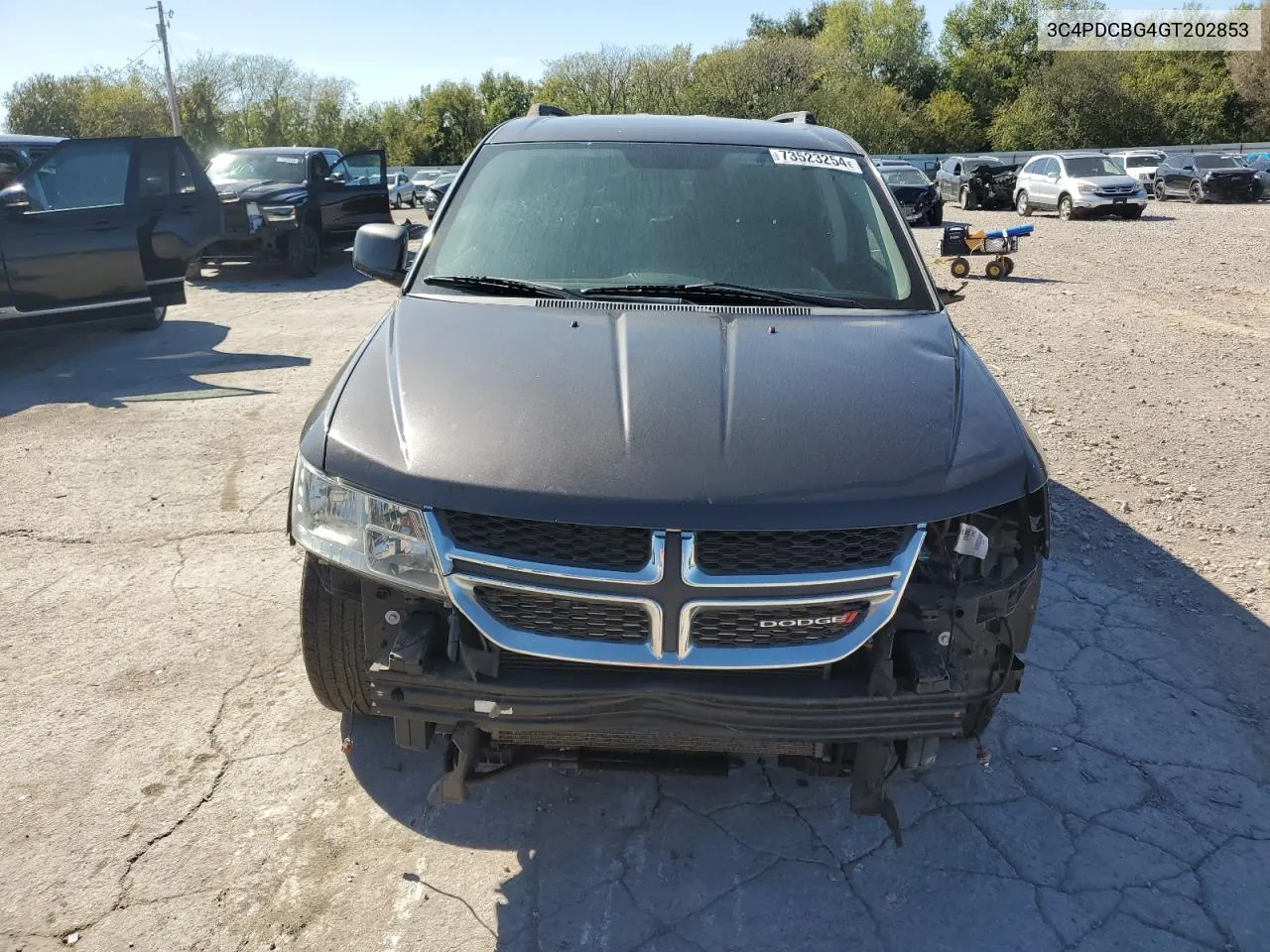 2016 Dodge Journey Sxt VIN: 3C4PDCBG4GT202853 Lot: 73523254