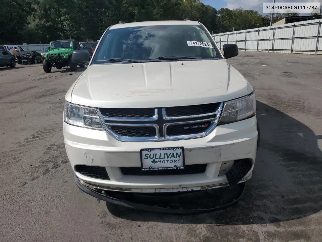 2016 Dodge Journey Se VIN: 3C4PDCAB0GT117787 Lot: 74273024