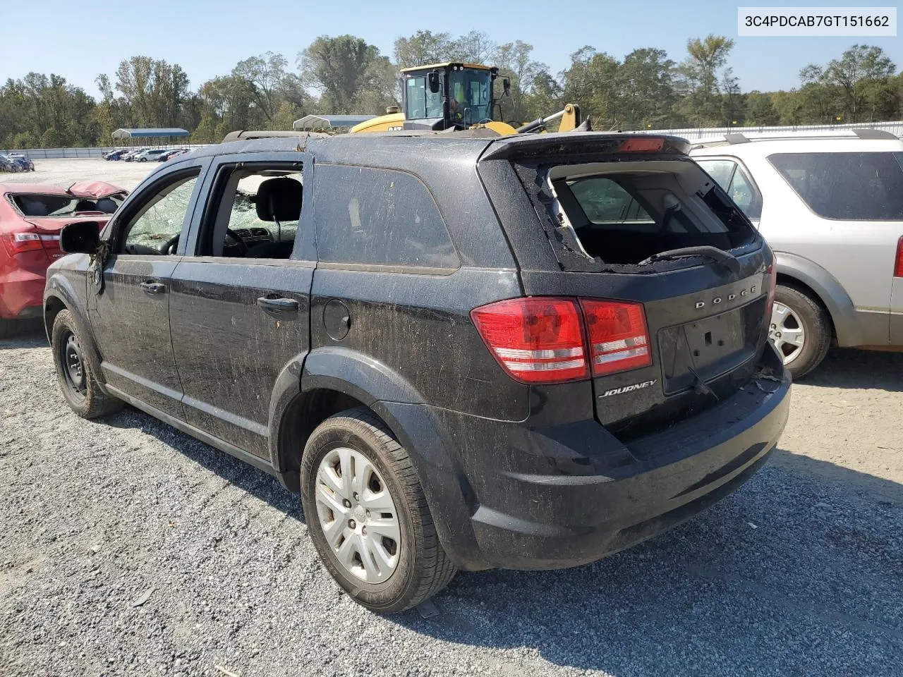 2016 Dodge Journey Se VIN: 3C4PDCAB7GT151662 Lot: 74275884