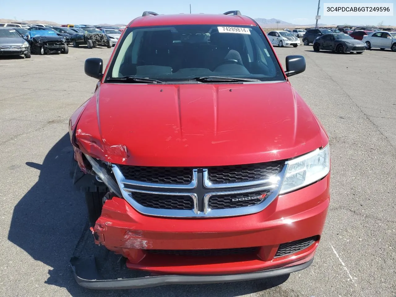 2016 Dodge Journey Se VIN: 3C4PDCAB6GT249596 Lot: 74289814