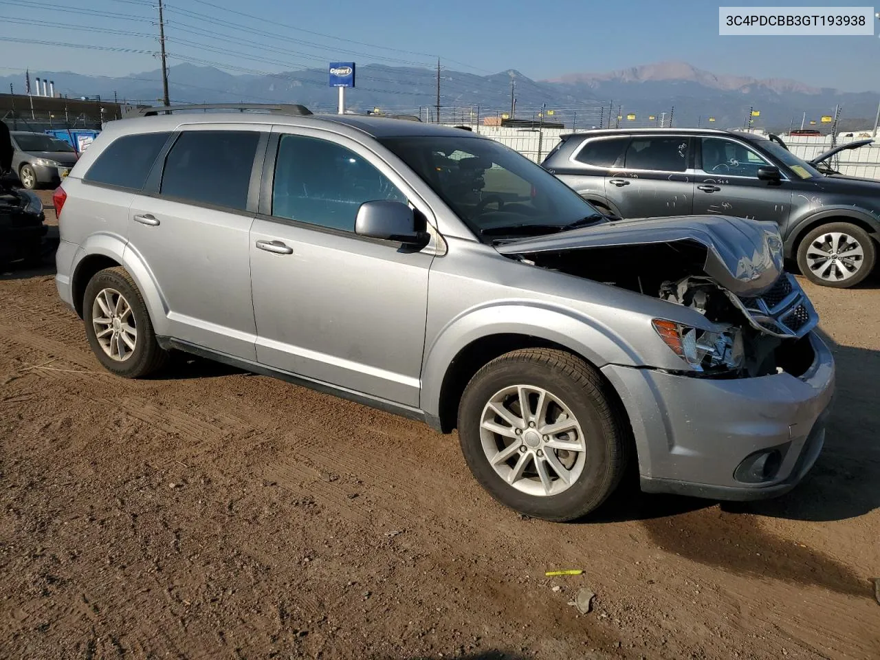 2016 Dodge Journey Sxt VIN: 3C4PDCBB3GT193938 Lot: 74882954