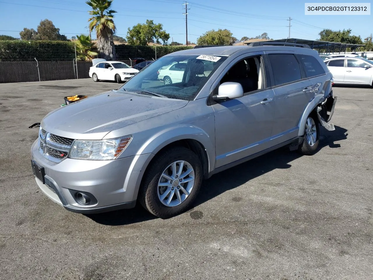 2016 Dodge Journey Sxt VIN: 3C4PDCBG2GT123312 Lot: 75671954