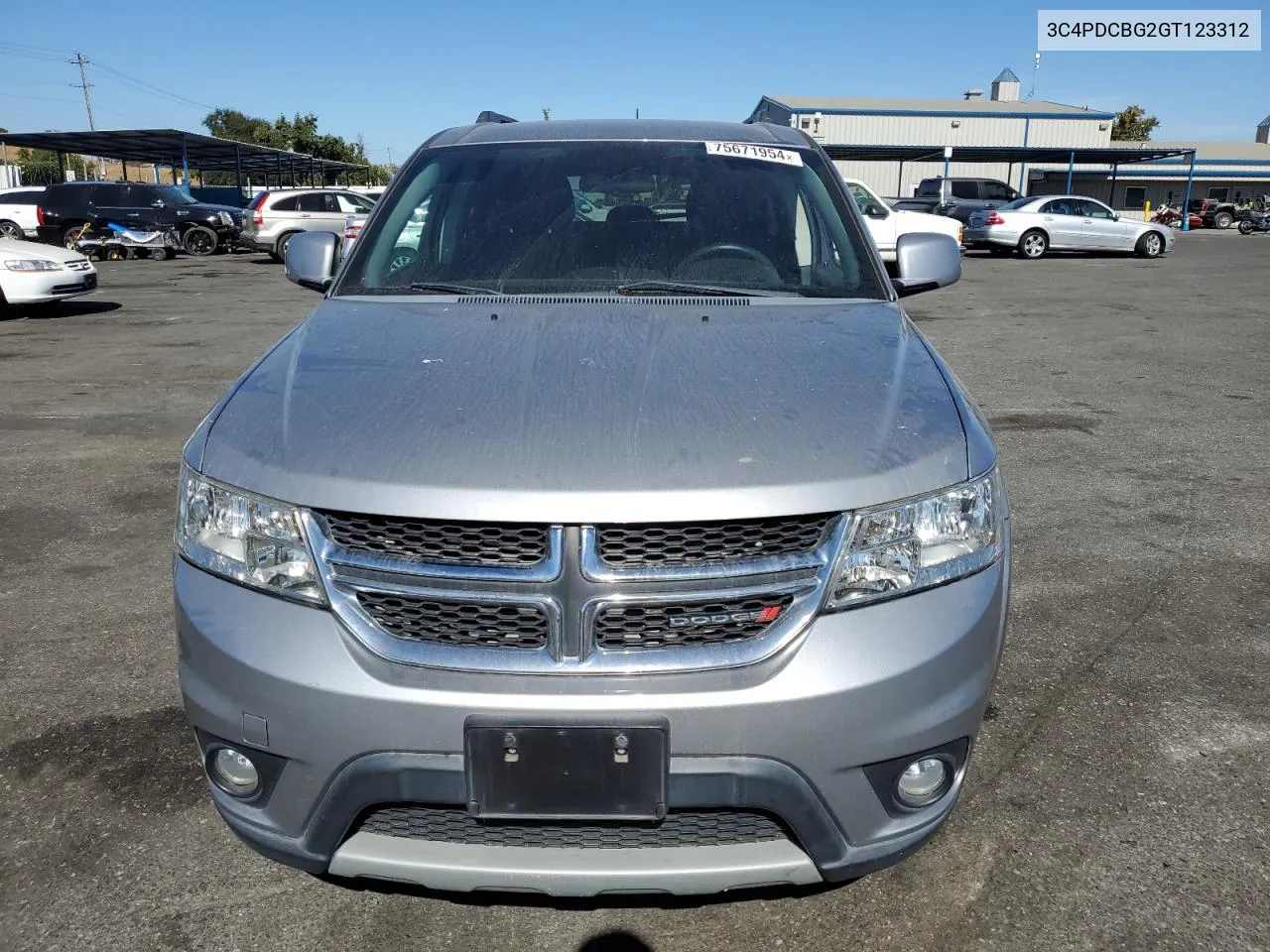 2016 Dodge Journey Sxt VIN: 3C4PDCBG2GT123312 Lot: 75671954