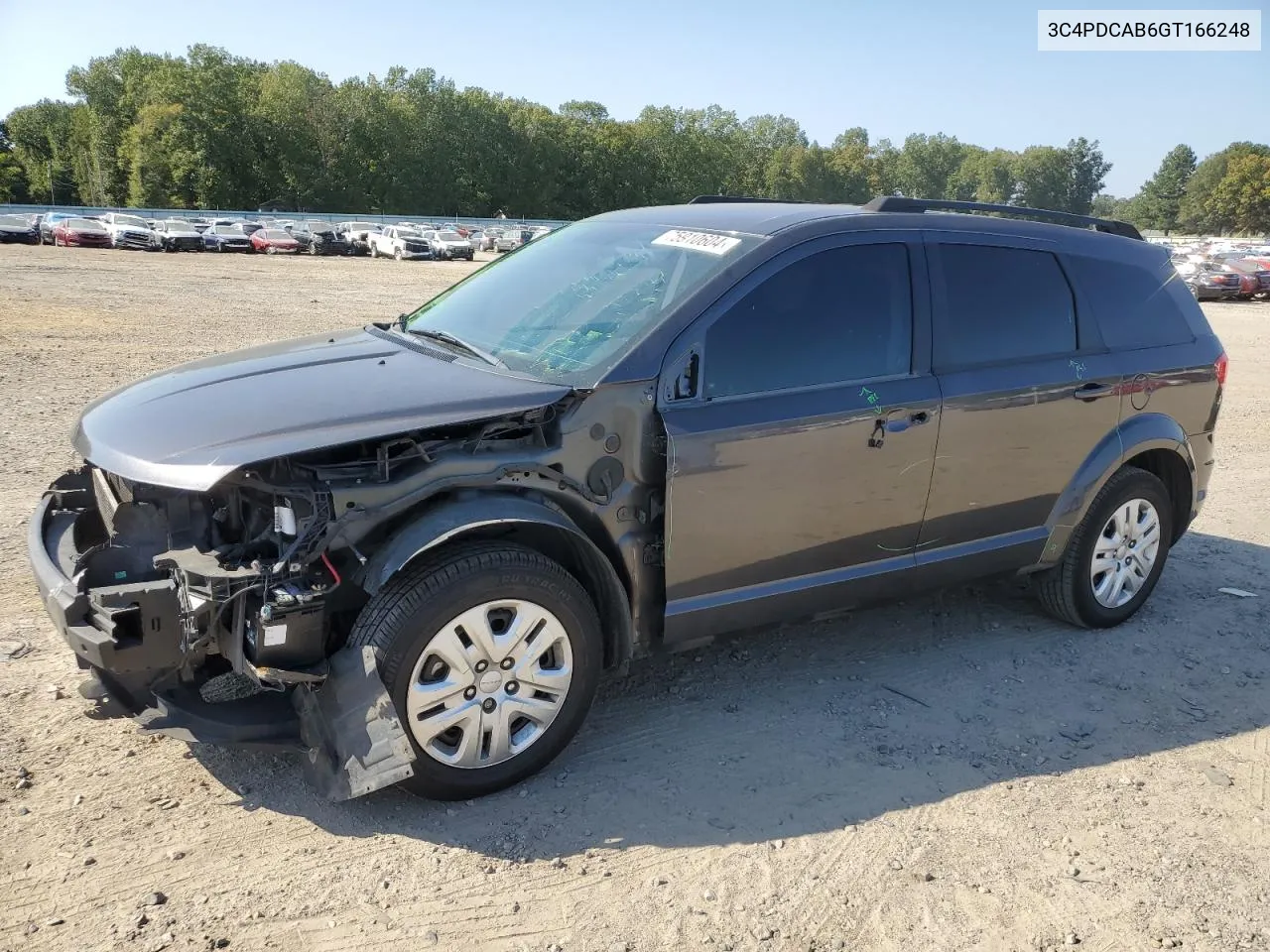 2016 Dodge Journey Se VIN: 3C4PDCAB6GT166248 Lot: 75910604