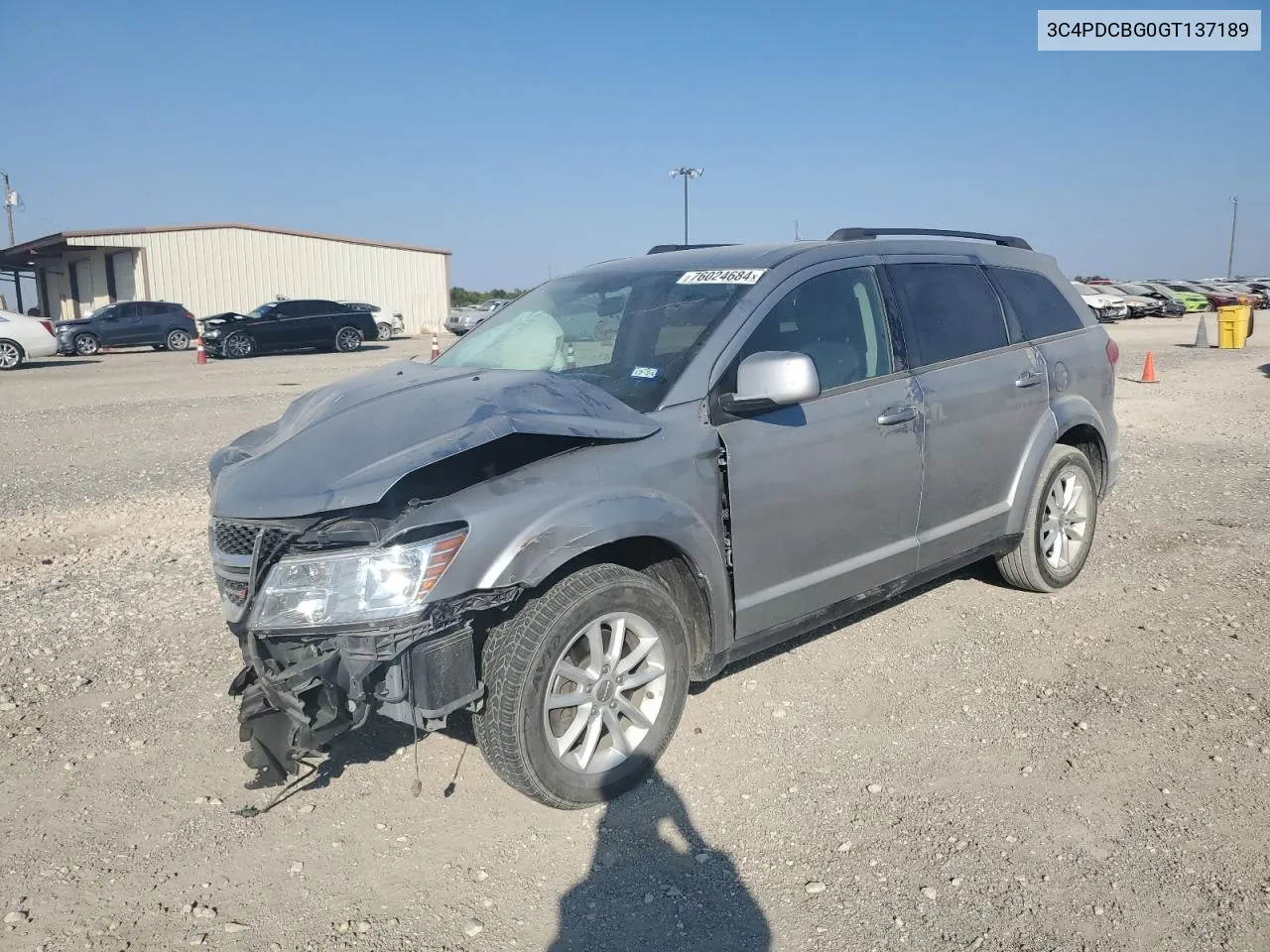 2016 Dodge Journey Sxt VIN: 3C4PDCBG0GT137189 Lot: 76024684