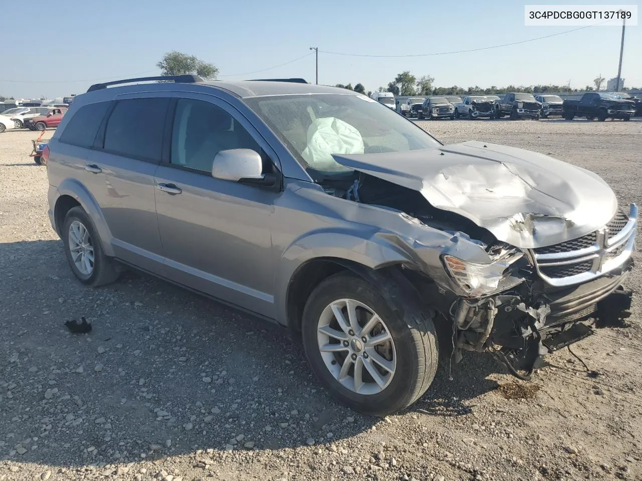 2016 Dodge Journey Sxt VIN: 3C4PDCBG0GT137189 Lot: 76024684