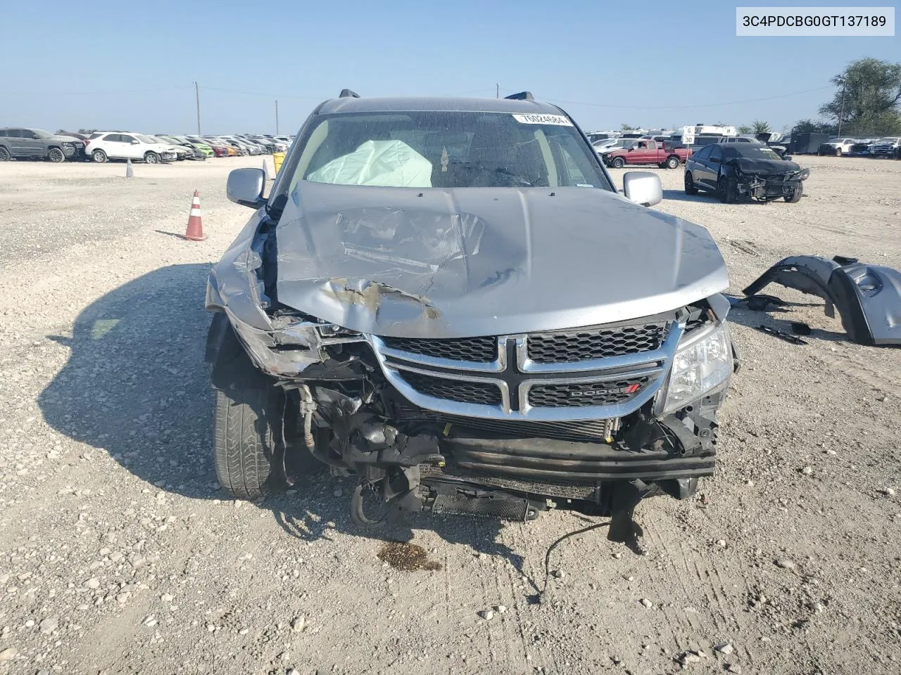 2016 Dodge Journey Sxt VIN: 3C4PDCBG0GT137189 Lot: 76024684