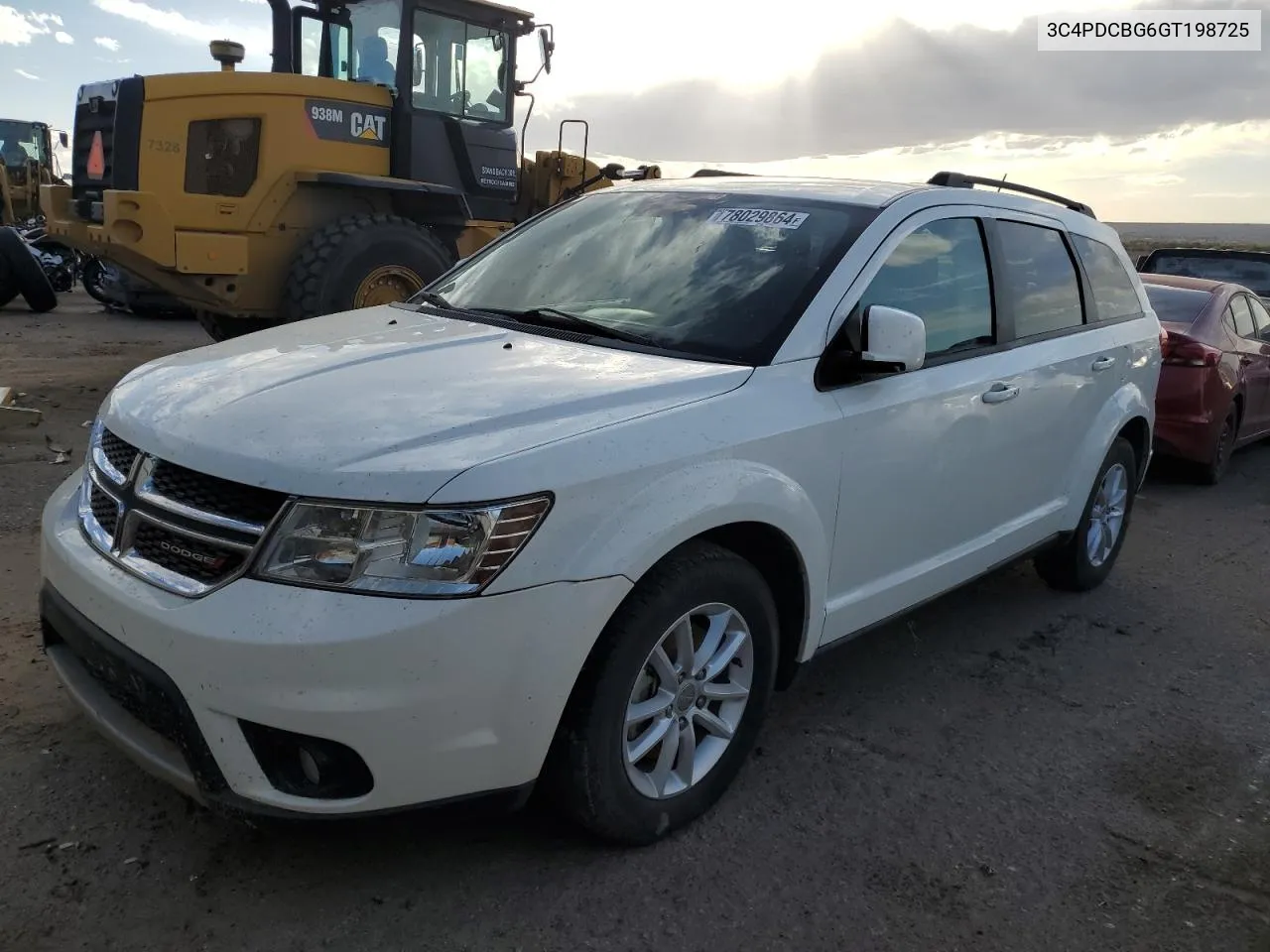 2016 Dodge Journey Sxt VIN: 3C4PDCBG6GT198725 Lot: 78029864