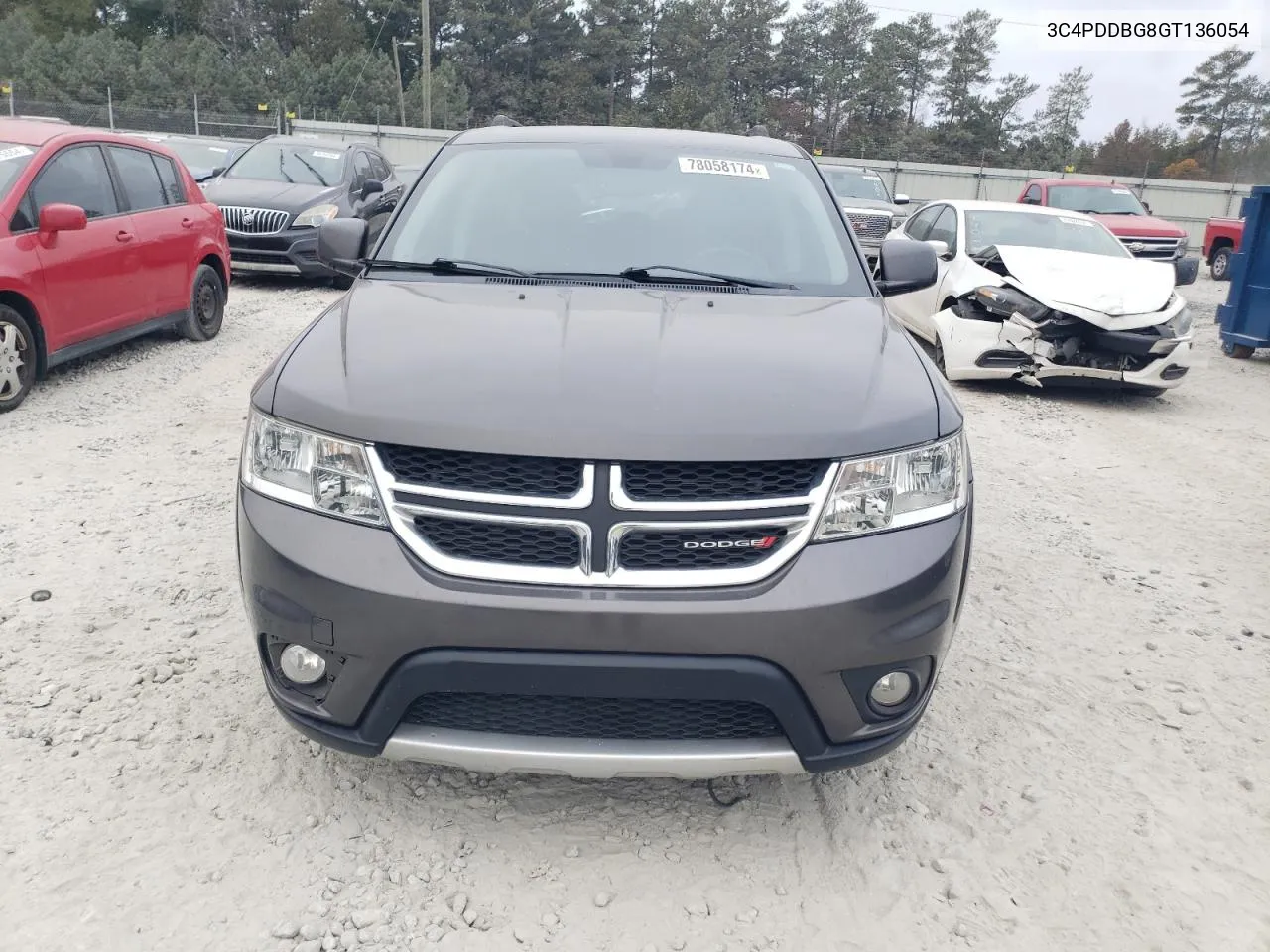 2016 Dodge Journey Sxt VIN: 3C4PDDBG8GT136054 Lot: 78058174