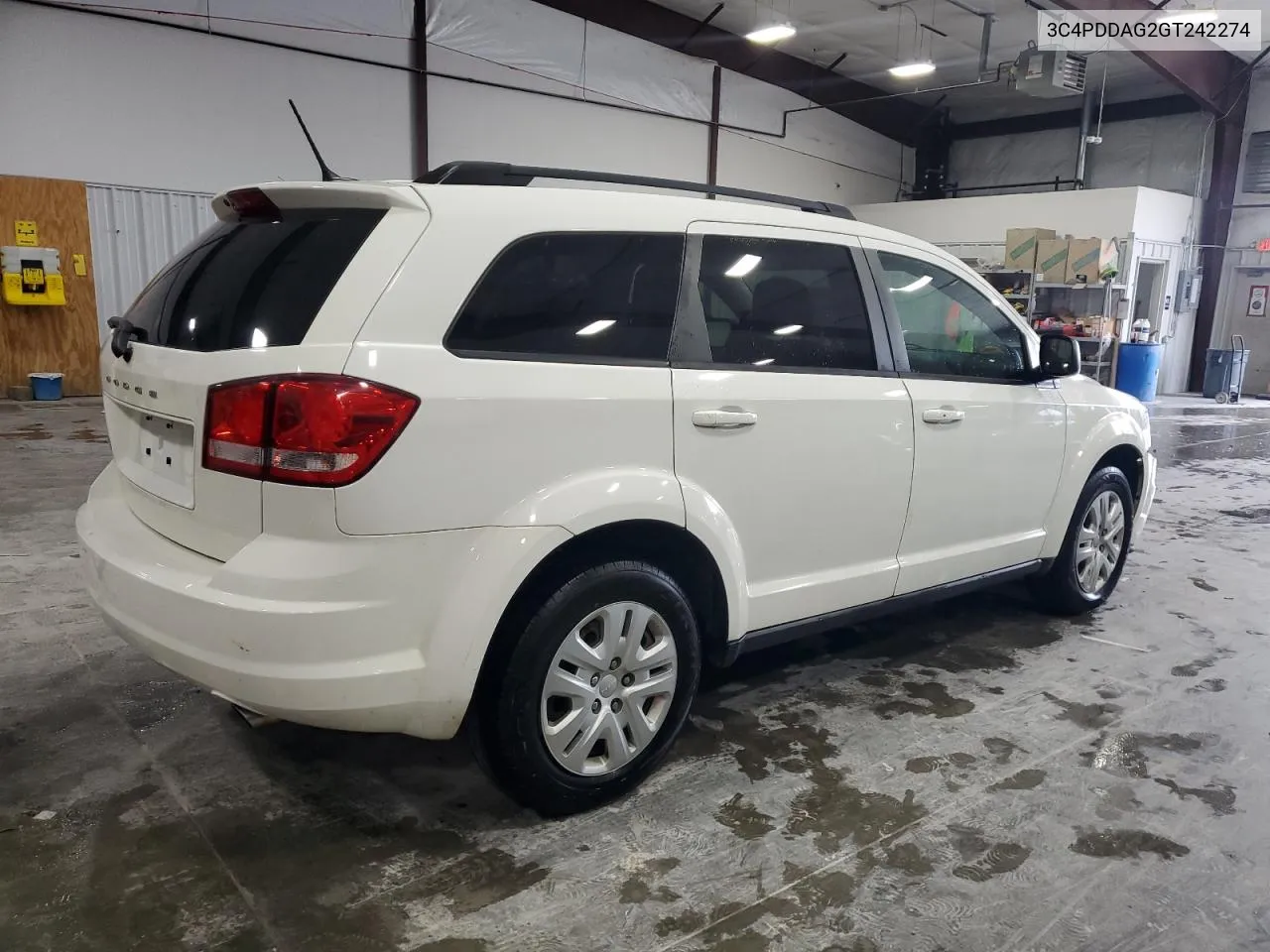 2016 Dodge Journey Se VIN: 3C4PDDAG2GT242274 Lot: 78667674