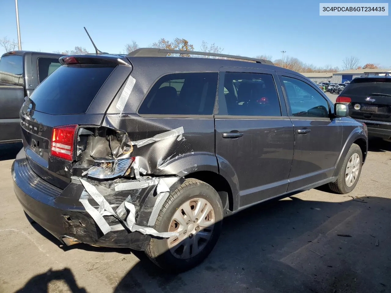 2016 Dodge Journey Se VIN: 3C4PDCAB6GT234435 Lot: 78994654