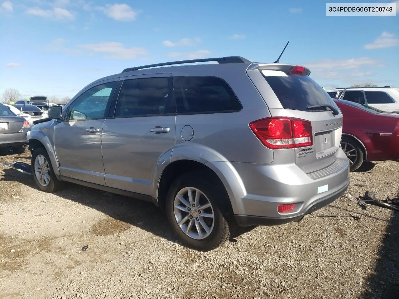 2016 Dodge Journey Sxt VIN: 3C4PDDBG0GT200748 Lot: 79644304