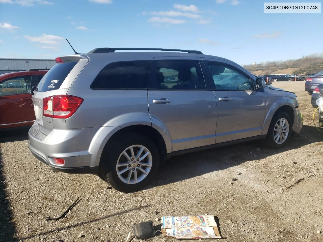 2016 Dodge Journey Sxt VIN: 3C4PDDBG0GT200748 Lot: 79644304