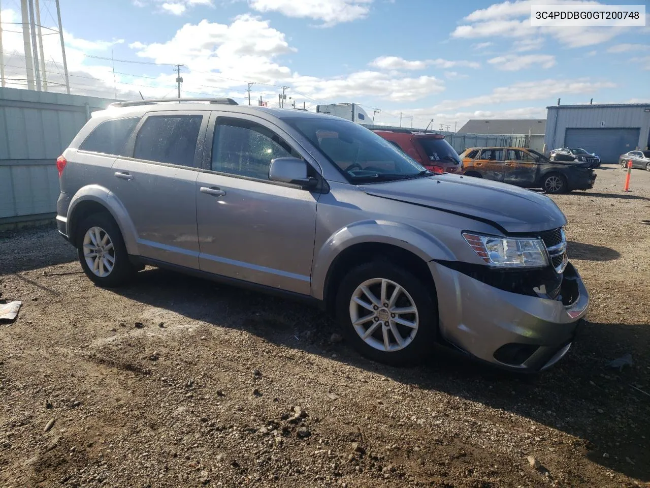 2016 Dodge Journey Sxt VIN: 3C4PDDBG0GT200748 Lot: 79644304