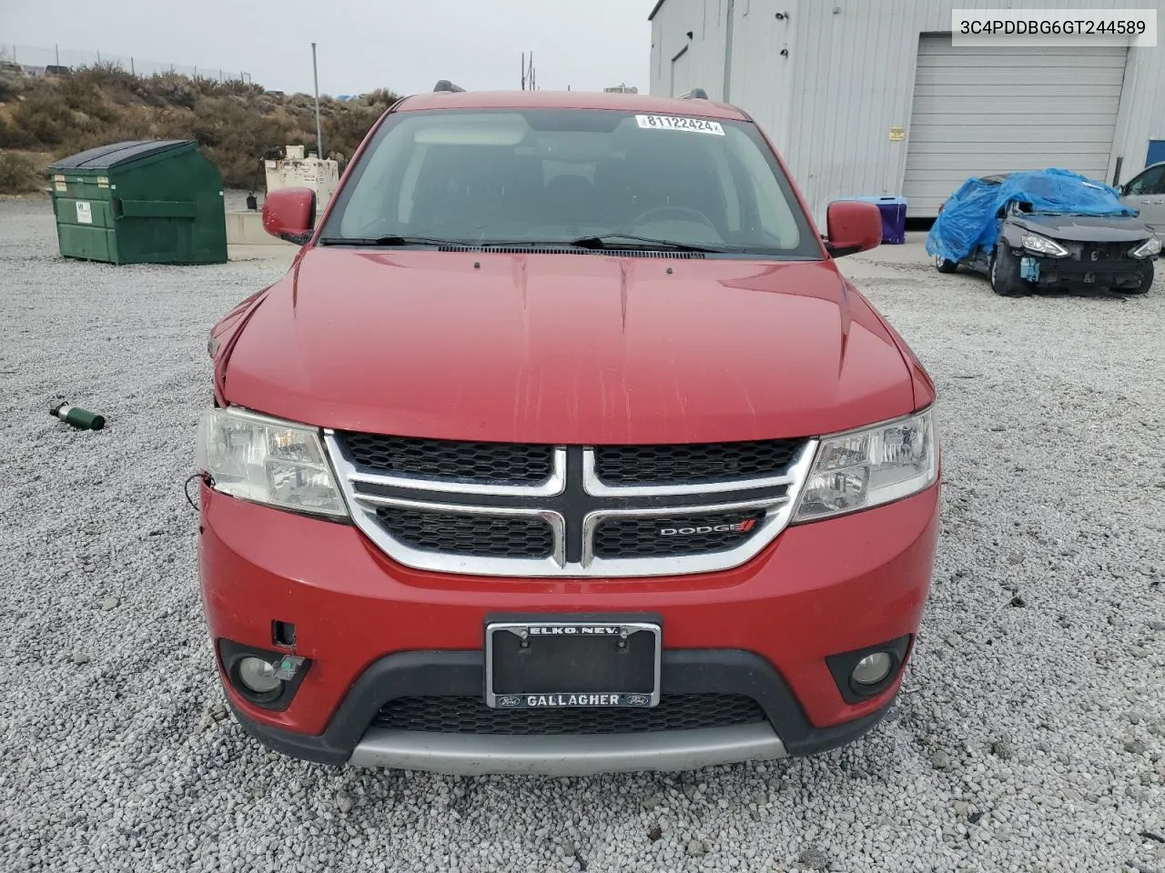 2016 Dodge Journey Sxt VIN: 3C4PDDBG6GT244589 Lot: 81122424