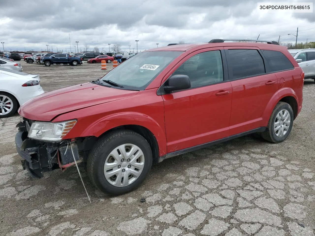 2017 Dodge Journey Se VIN: 3C4PDCAB5HT648615 Lot: 49230454