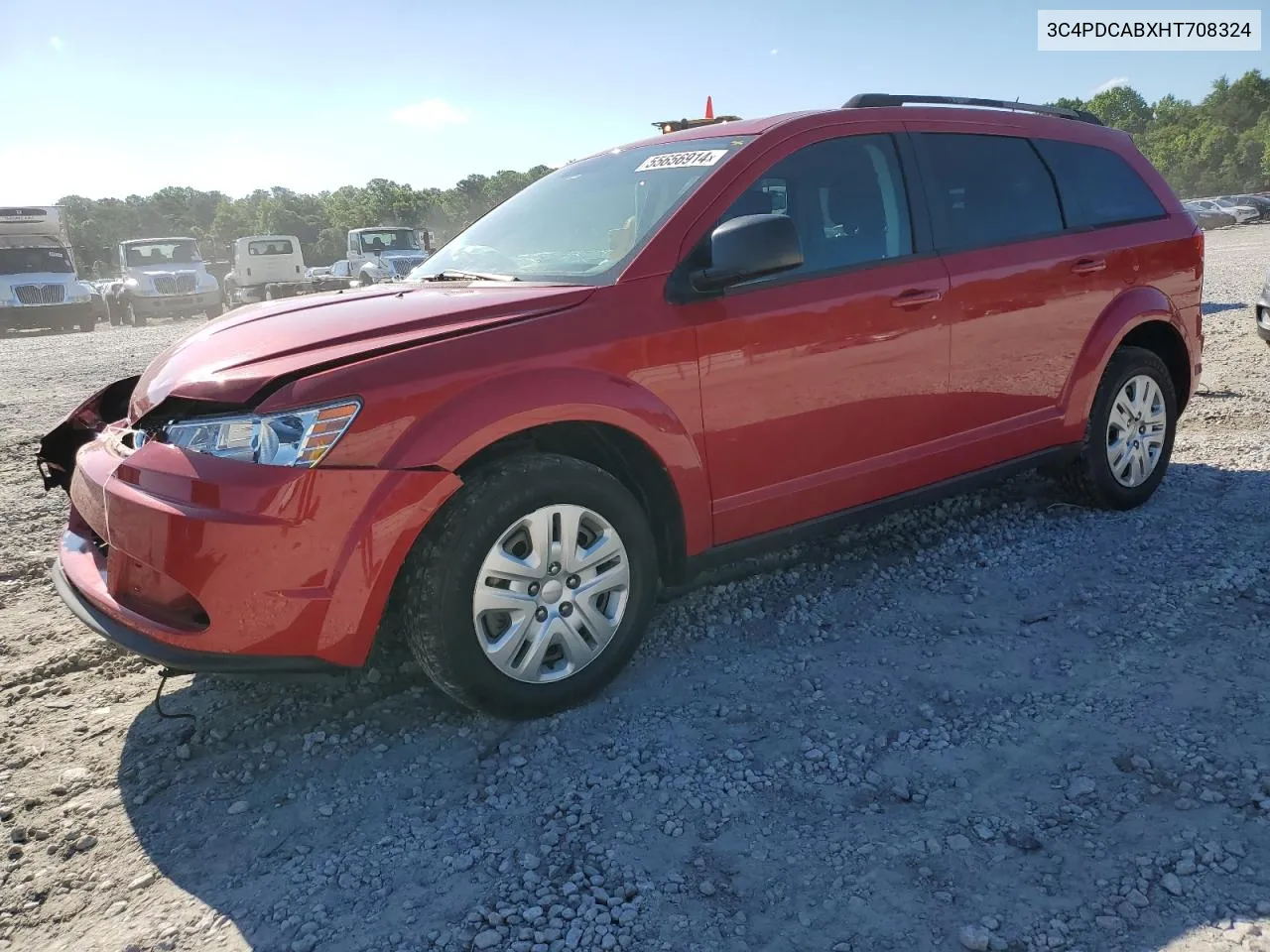 2017 Dodge Journey Se VIN: 3C4PDCABXHT708324 Lot: 55656914