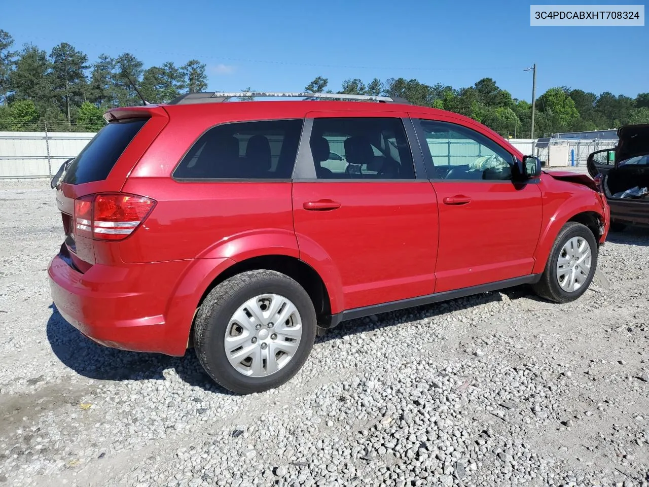 2017 Dodge Journey Se VIN: 3C4PDCABXHT708324 Lot: 55656914