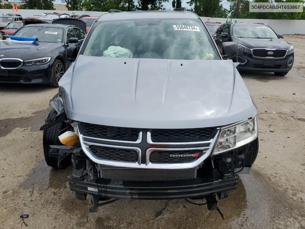 2017 Dodge Journey Se VIN: 3C4PDCAB2HT653867 Lot: 55840734