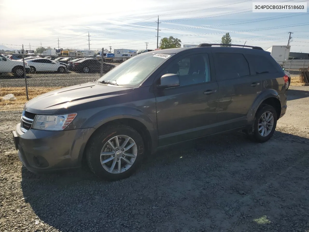 2017 Dodge Journey Sxt VIN: 3C4PDCBG3HT518603 Lot: 59890994