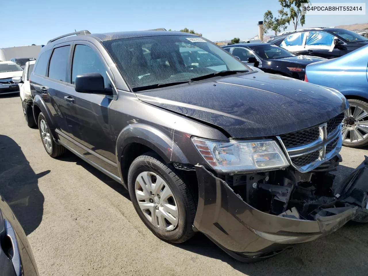 2017 Dodge Journey Se VIN: 3C4PDCAB8HT552414 Lot: 68276514