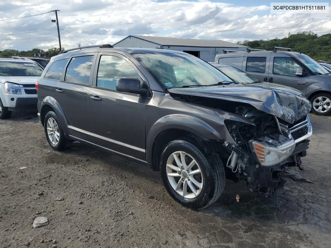 2017 Dodge Journey Sxt VIN: 3C4PDCBB1HT511881 Lot: 69657654