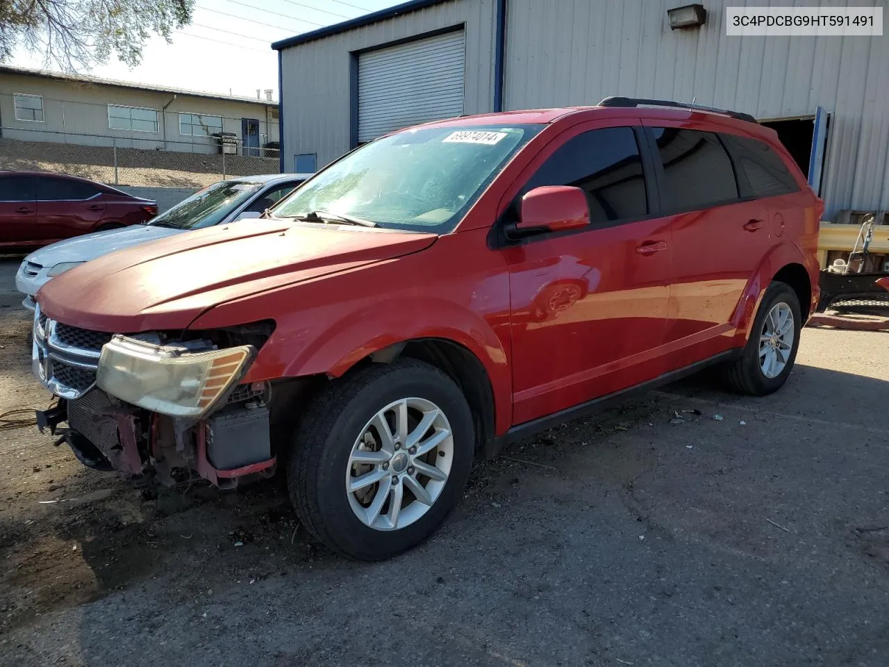 2017 Dodge Journey Sxt VIN: 3C4PDCBG9HT591491 Lot: 69974014