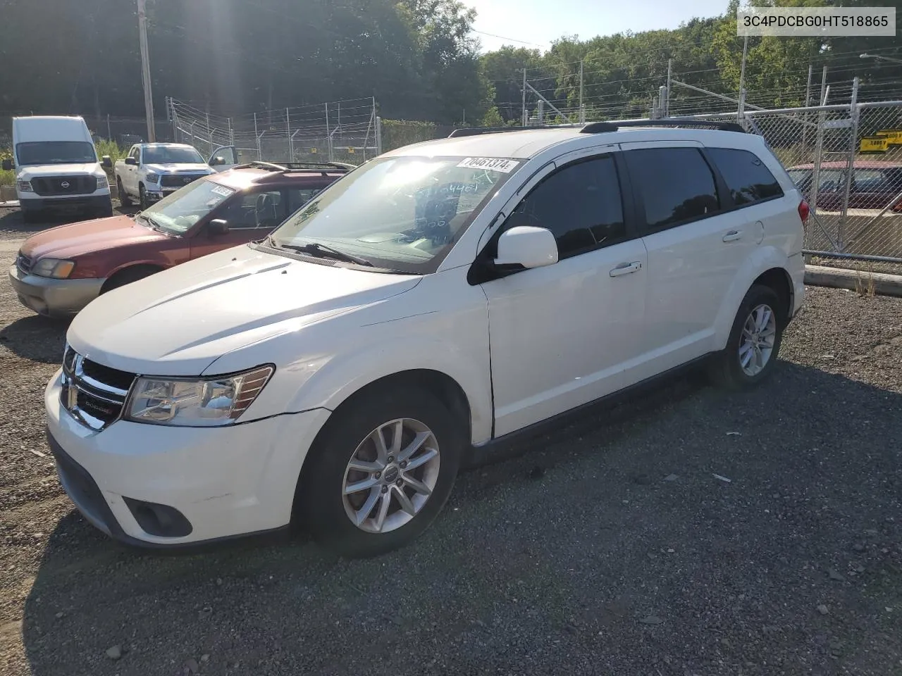 2017 Dodge Journey Sxt VIN: 3C4PDCBG0HT518865 Lot: 70461374