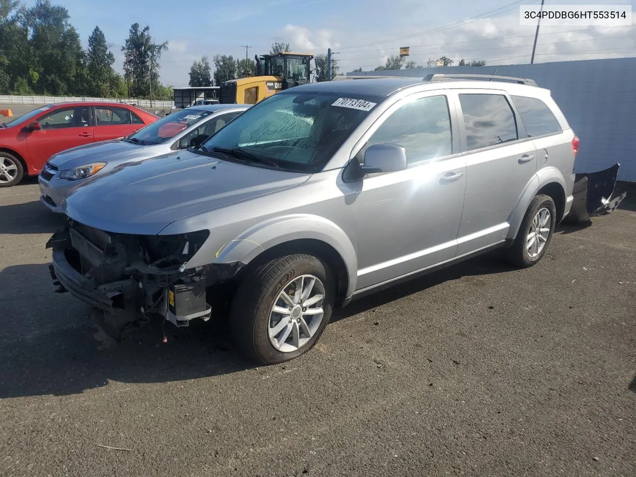 2017 Dodge Journey Sxt VIN: 3C4PDDBG6HT553514 Lot: 70713104