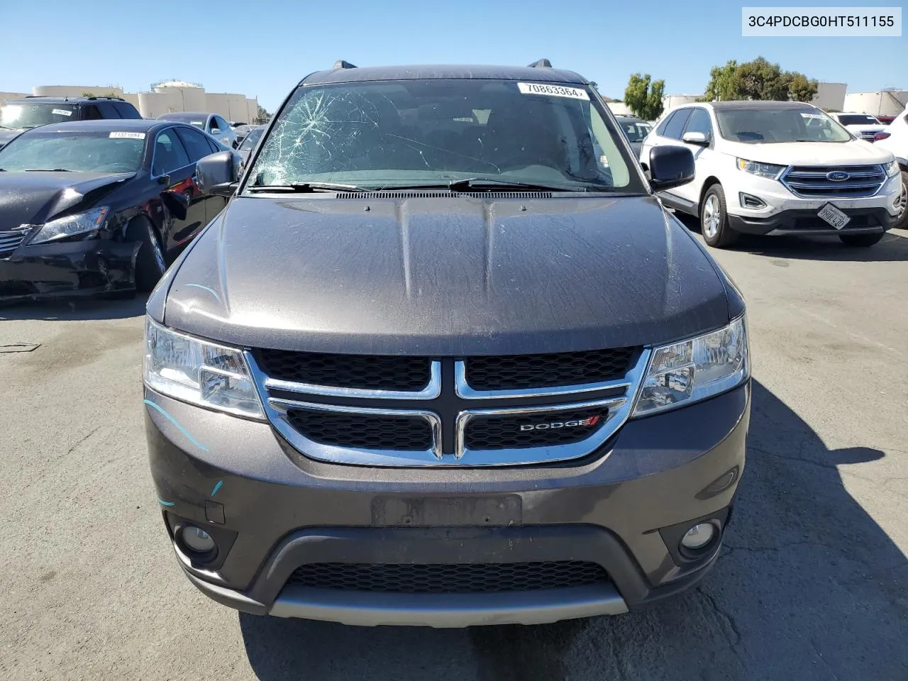 2017 Dodge Journey Sxt VIN: 3C4PDCBG0HT511155 Lot: 70863364