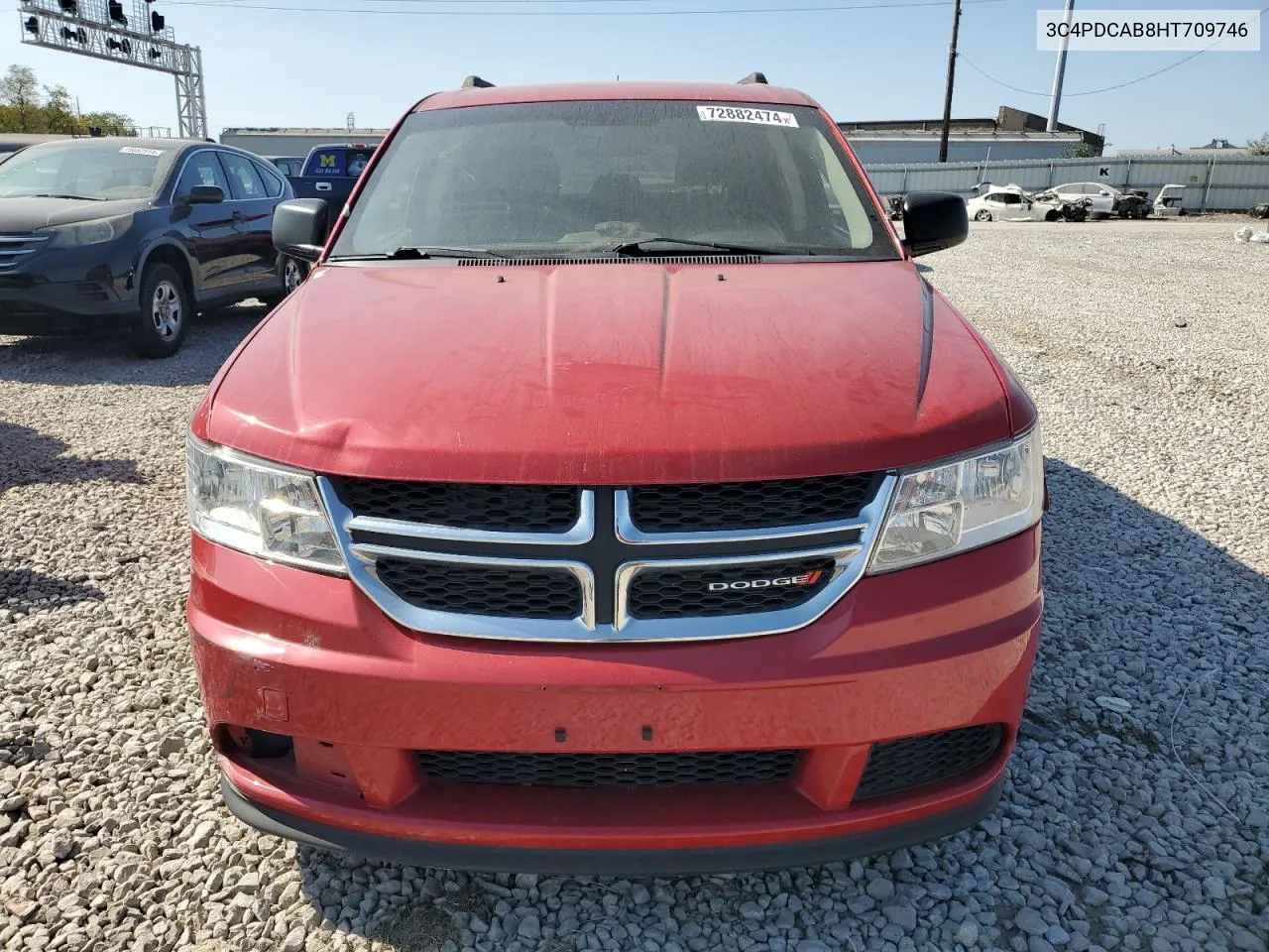 2017 Dodge Journey Se VIN: 3C4PDCAB8HT709746 Lot: 72882474