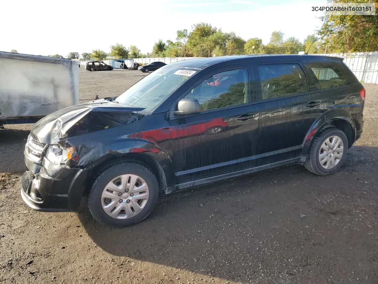 2017 Dodge Journey Se VIN: 3C4PDCAB6HT603151 Lot: 73495904