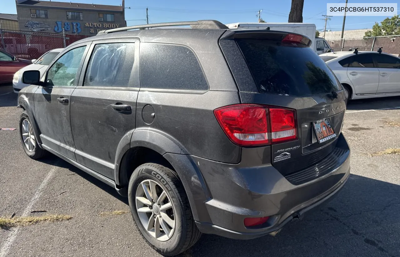 2017 Dodge Journey Sxt VIN: 3C4PDCBG6HT537310 Lot: 74499844