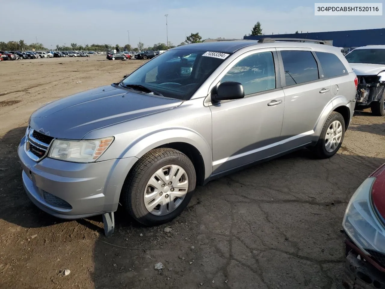 2017 Dodge Journey Se VIN: 3C4PDCAB5HT520116 Lot: 74563394