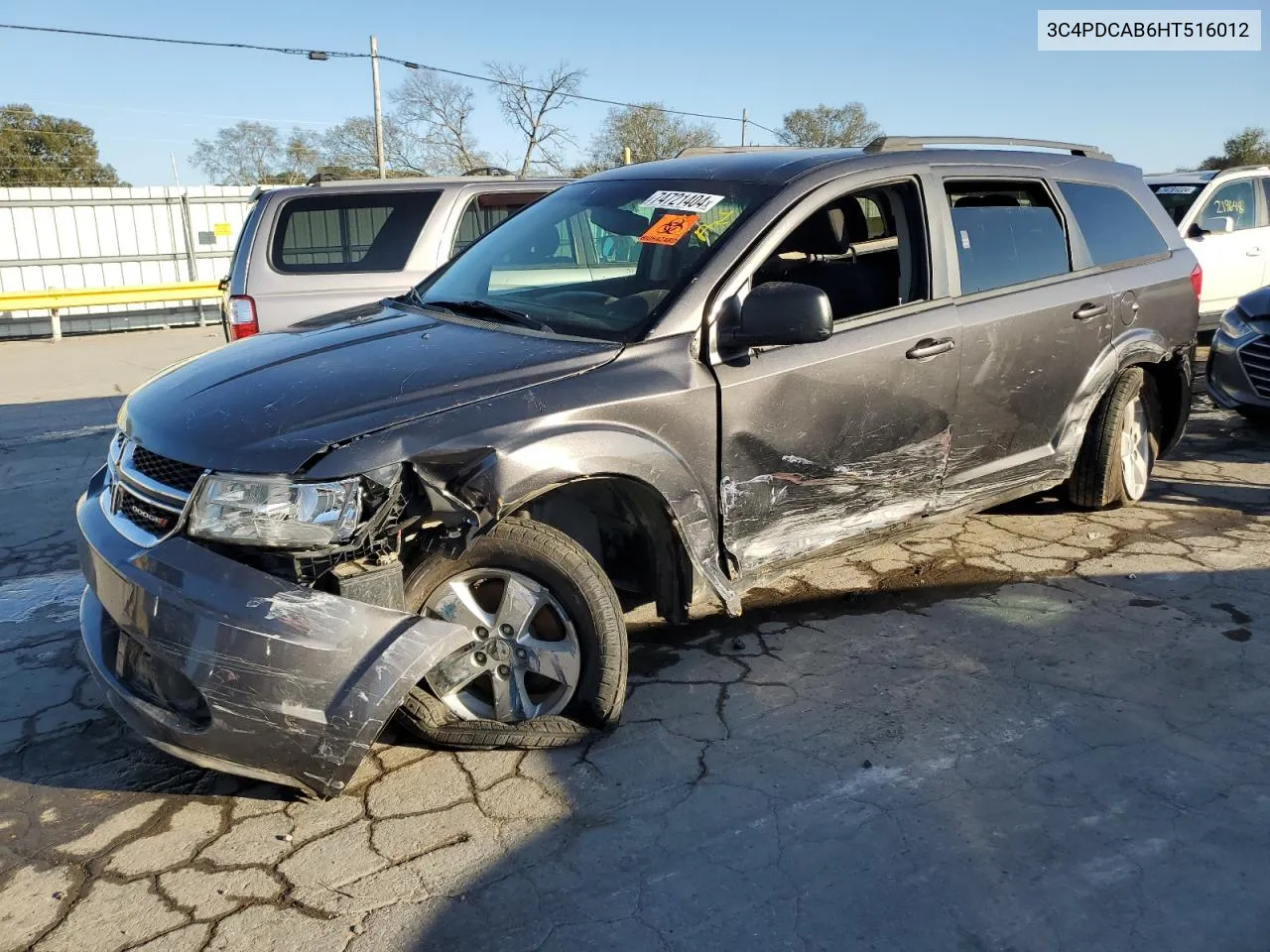 2017 Dodge Journey Se VIN: 3C4PDCAB6HT516012 Lot: 74721404