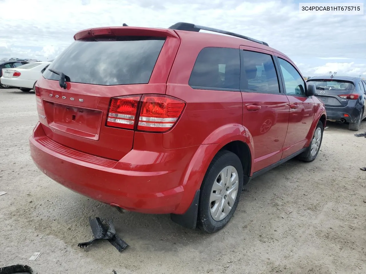 2017 Dodge Journey Se VIN: 3C4PDCAB1HT675715 Lot: 75092014