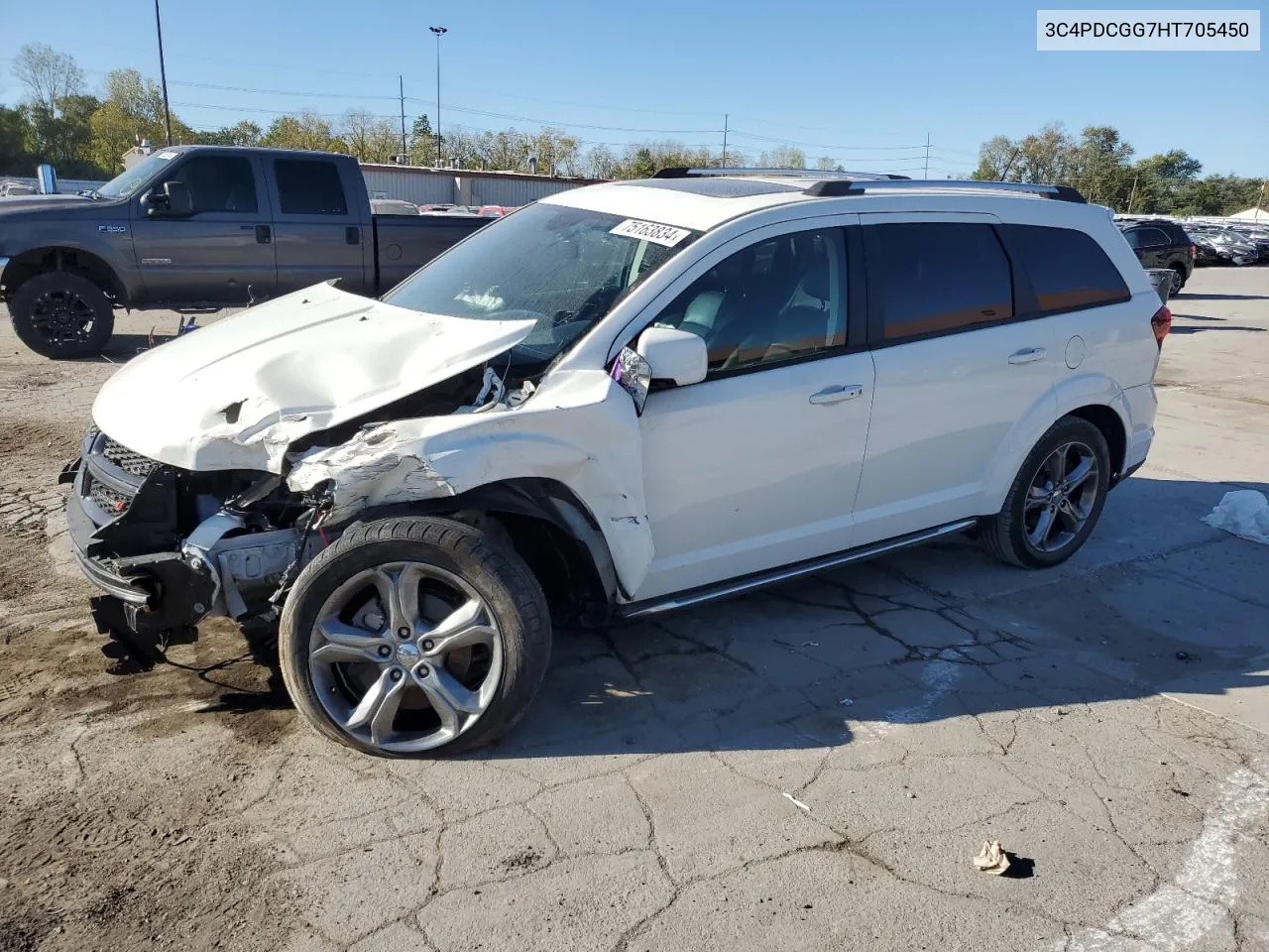 2017 Dodge Journey Crossroad VIN: 3C4PDCGG7HT705450 Lot: 75163834